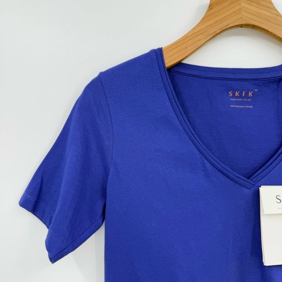 SKFK SkunkFunk HAMALAU BASIC Short Sleeve V-Neck TEE in Royal Blue US 6 - Picture 6 of 10